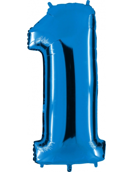 Globo Numero 1 de 100cm Azul - Foil Poliamida - G001B