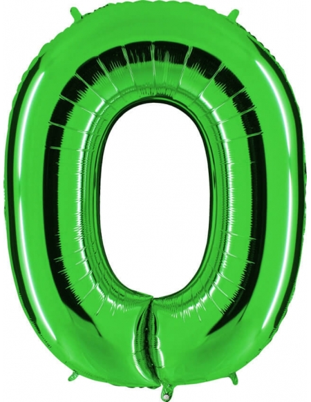 Globo Numero 0 de 100cm Verde - Foil Poliamida - G030GR