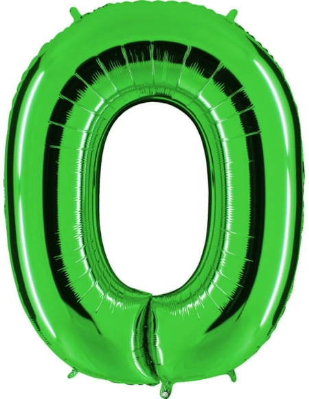 Globo Numero 0 de 100cm Verde - Foil Poliamida - G030GR