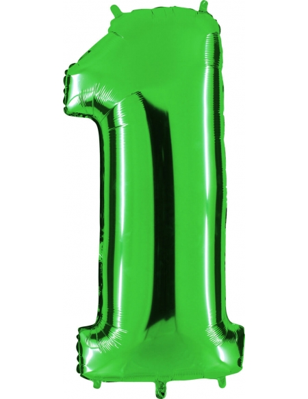 Globos de Helio Numero 1 de 100cm Verde Gigante Foil Poliamida G031GR