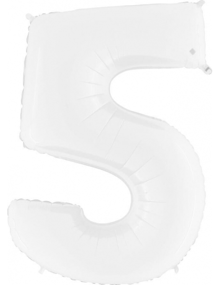 Globo Numero 5 de 100cm Blanco - Foil Poliamida - G935WWH