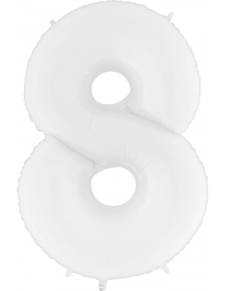 Globo Numero 8 de 100cm Blanco - Foil Poliamida - G938WWH