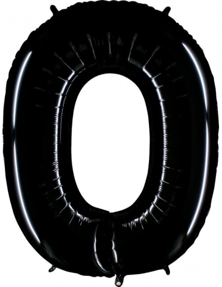 Globo Numero 0 de 100cm Negro - Foil Poliamida - G040K