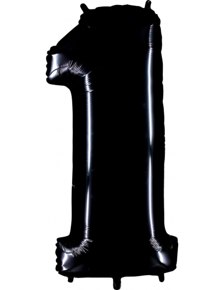 Globo Numero 1 de 100cm Negro - Foil Poliamida - G041K