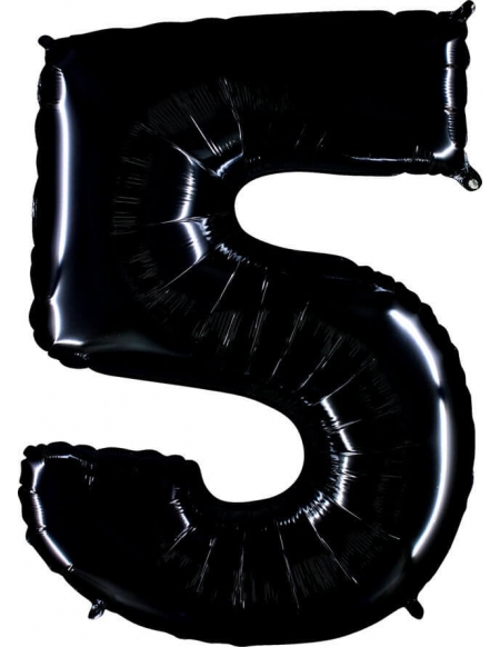 Globo Numero 5 de 100cm Negro - Foil Poliamida - G045K