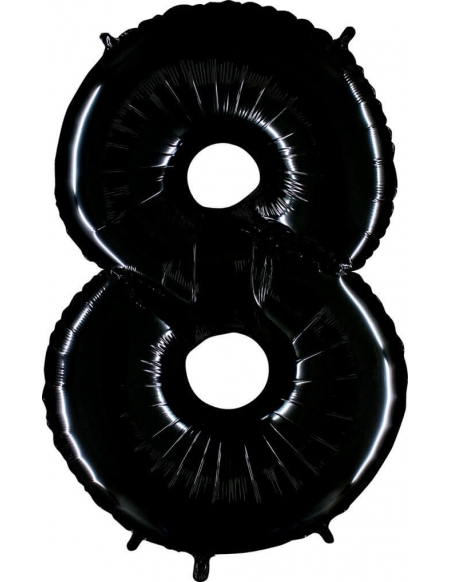 Globo Numero 8 de 100cm Negro - Foil Poliamida - G048K