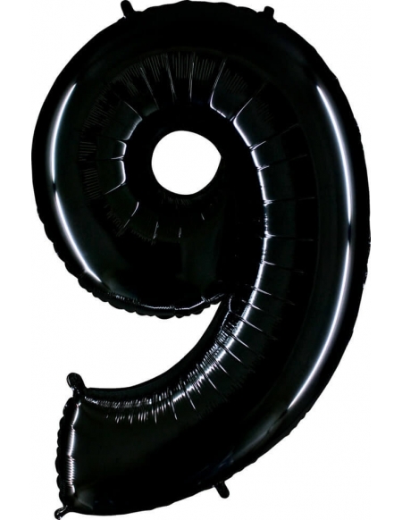 Globo Numero 9 de 100cm Negro - Foil Poliamida - G049K