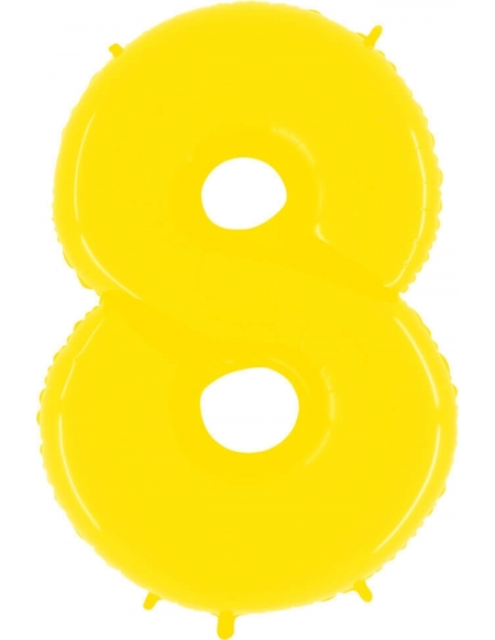 Globo Numero 8 de 100cm Amarillo Neon - Foil Poliamida - G948WY