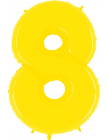 Globo Numero 8 de 100cm Amarillo Neon - Foil Poliamida - G948WY