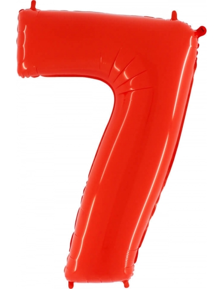 Globo Numero 7 de 100cm Rojo Neon - Foil Poliamida - G917WR
