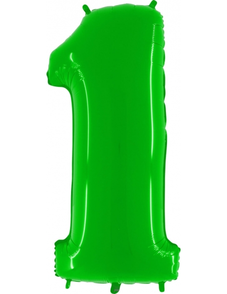 Globo Numero 1 de 100cm Verde Neon - Foil Poliamida - G901WHL