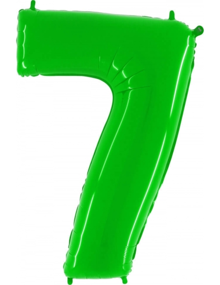 Globo Numero 7 de 100cm Verde Neon - Foil Poliamida - G907WHL