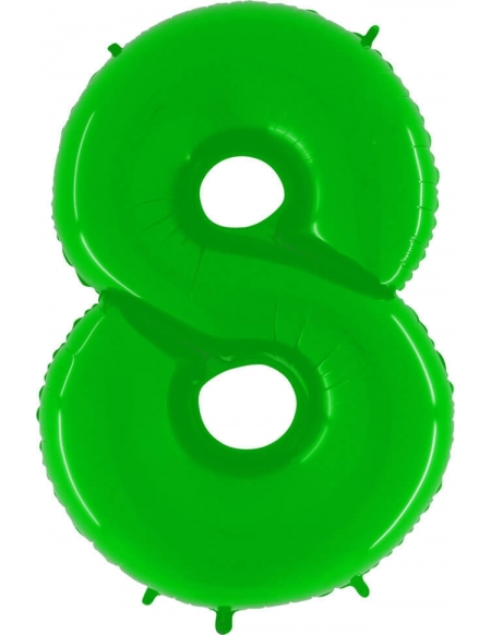 Globo Numero 8 de 100cm Verde Neon - Foil Poliamida - G908WHL