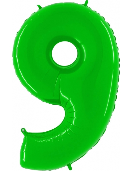 Globo Numero 9 de 100cm Verde Neon - Foil Poliamida - G909WHL