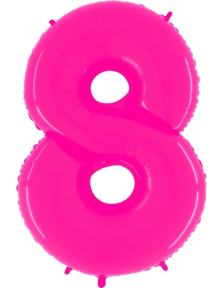 Globo Numero 8 de 100cm Rosa Neon - Foil Poliamida - G928WSP