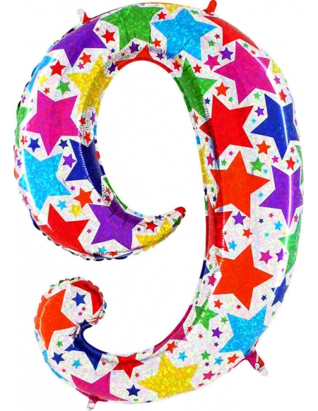 Globo Numero 9 de 100cm Party Holografico - Foil Poliamida - G85849H