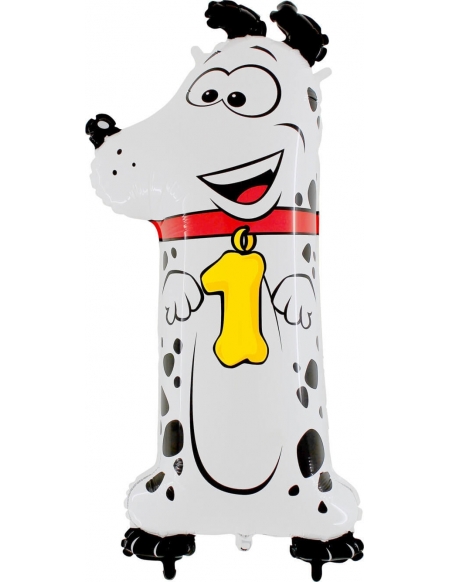 Globo Numero 1 de 100cm Animaloon Perro - Foil Poliamida - G41-0WE