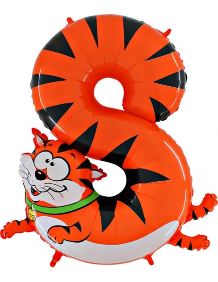 Globo Numero 8 de 100cm Animaloon Gato - Foil Poliamida - G48-0WE