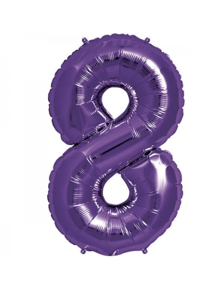 Globo Numero 8 de 86cm Purpura - Foil Poliamida - NSB00152