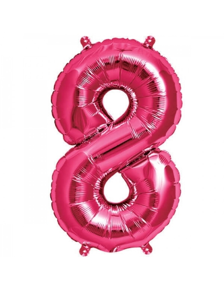 Globo Numero 8 de 86cm Rosa Hot - Foil Poliamida - NSB00142