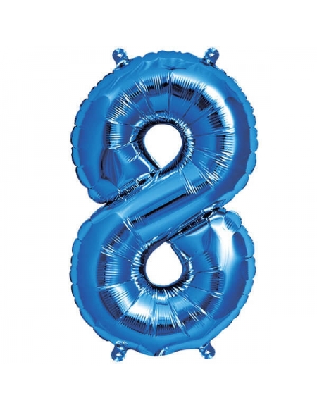 Globo Numero 8 de 41cm Azul - Foil Poliamida - NSB00460