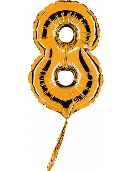 Globo Numero 8 de 18cm Oro - Foil Poliamida - G07028G