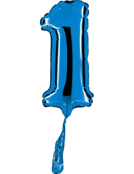 Globo Numero 1 de 18cm Azul - Foil Poliamida - G07001B