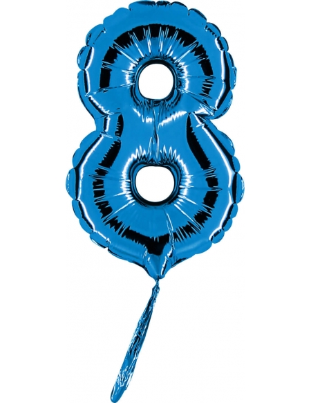 Globo Numero 8 de 18cm Azul - Foil Poliamida - G07008B