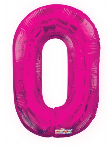 Globo Numero 0 de 36cm Rosa Hot - Foil Poliamida - K3503714