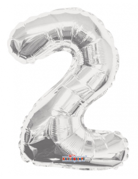 Globo Numero 2 de 36cm Plata - Foil Poliamida - K3500914