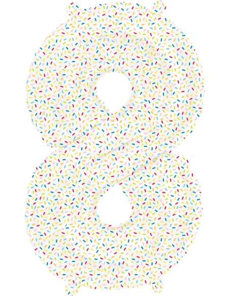 Globo 8 Sprinkles - Numero 41cm Foil Poliamida - NSB01285