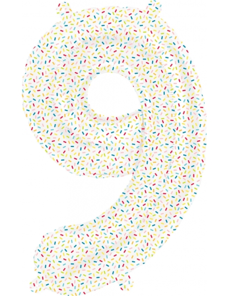 Globo 9 Sprinkles - Numero 41cm Foil Poliamida - NSB01286