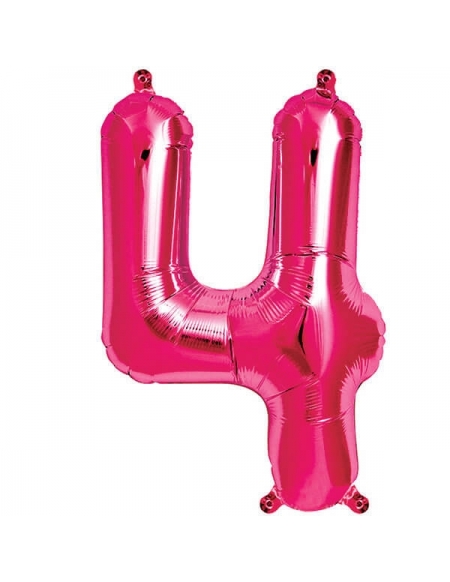 Globo Numero 4 de 86cm Rosa Hot Foil NSB00138