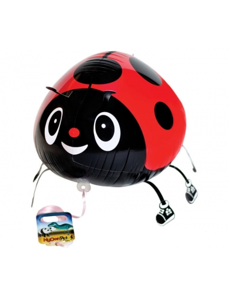 Globo Mariquita Roja 55cm - Mascota Caminadora - Walking Pet