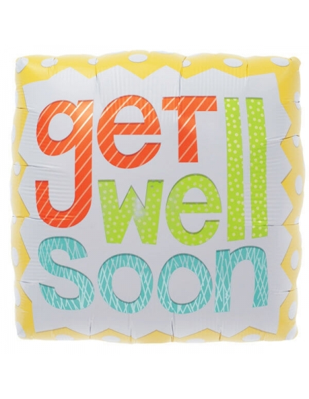 Globo Get Well Soon - Cuadrado 45cm Foil Poliamida - NSB00777