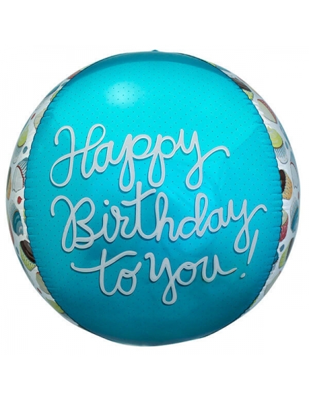Globo Happy Birthday Cupcake - Esferico 43cm Foil Poliamida - NSB01016