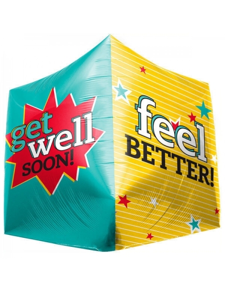Globo Get Well Feel Better - Cubo 43cm Foil Poliamida - NSB01134