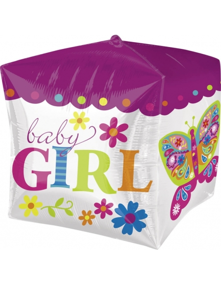 Globo Beautiful Baby Girl Block Cubo 3D 43cm Foil Poliamida A2838201
