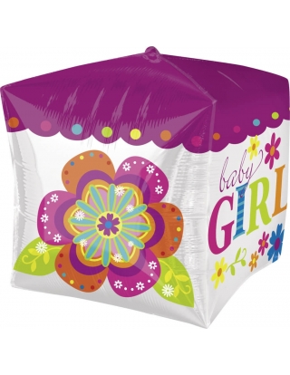 Globo Beautiful Baby Girl Block Cubo 3D 43cm Foil Poliamida A2838201 2