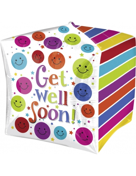 Globo Get Well Soon Cube - Cubo 3D 43cm Foil Poliamida - A2837801