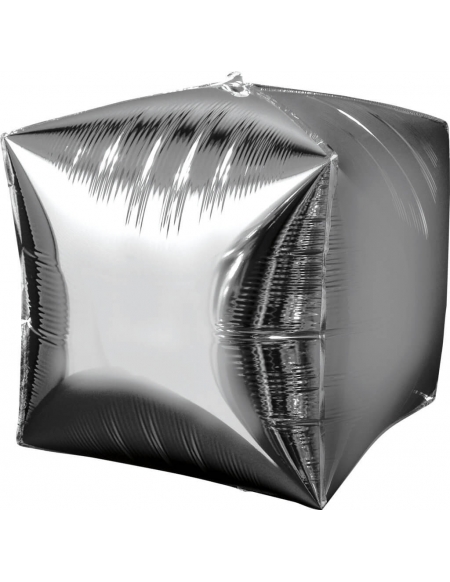 Globo Cubo 3D 40cm Plata - CUBEZ Foil Poliamida - A2833599