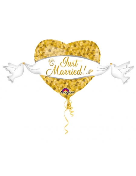 Globo Just Married Corazon y Palomas Forma 53x104cm A3085901