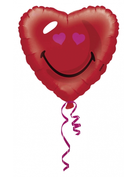 Globo Smiley Corazon Rojo Foil Corazon 45cm Foil Poliamida A2744401