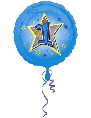 Globo Blue Stars 1 - Redondo 45cm Foil Poliamida - A2953201