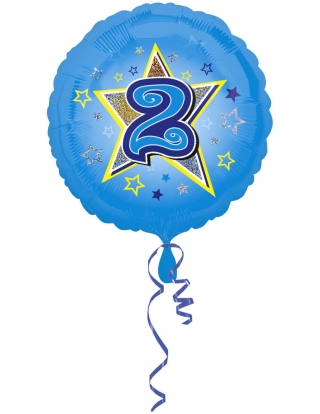 Globo Blue Stars 2 - Redondo 45cm Foil Poliamida - A2953301