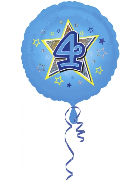 Globo Blue Stars 4 - Redondo 45cm Foil Poliamida - A2953501