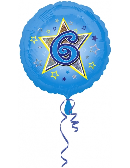 Globo Blue Stars 6 - Redondo 45cm Foil Poliamida - A2953701