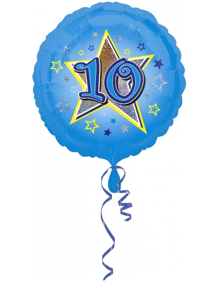 Globo Blue Stars 10 - Redondo 45cm Foil Poliamida - A2954101