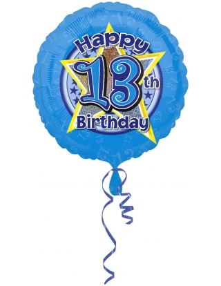 Globo Blue Stars 13 - Redondo 45cm Foil Poliamida - A2954201