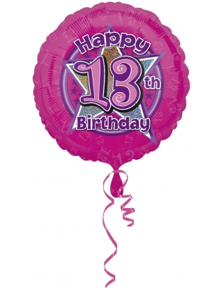 Globo Pink Flowers 13 - Redondo 45cm Foil Poliamida - A2955301